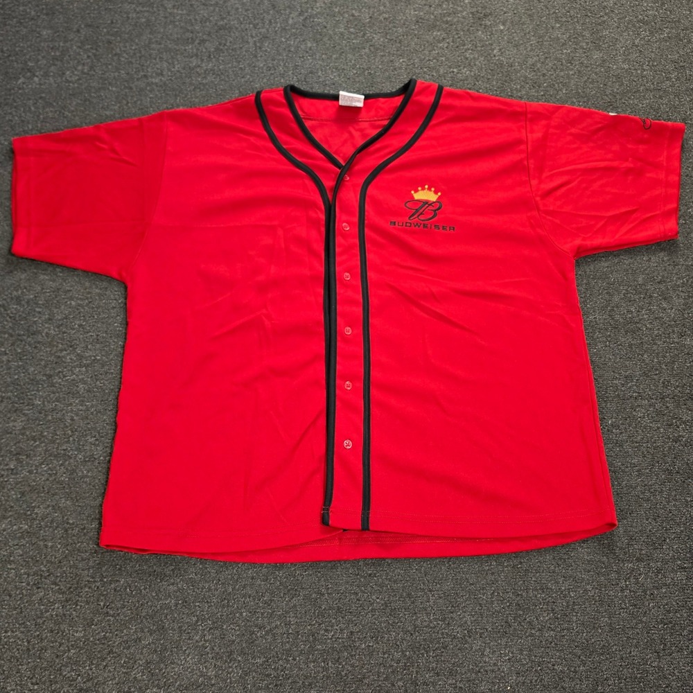 Dale jr Nascar Winners Circle Baseball Jersey Mens 2XL Red Budweiser 8 Racing